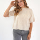 Strickshirt Kurzarm Ina - Creme