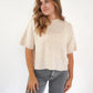 Strickshirt Kurzarm Ina - Creme