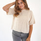 Strickshirt Kurzarm Ina - Creme