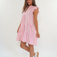 Musselin Hängerkleid Emma Stripes - Weiß/Rosa