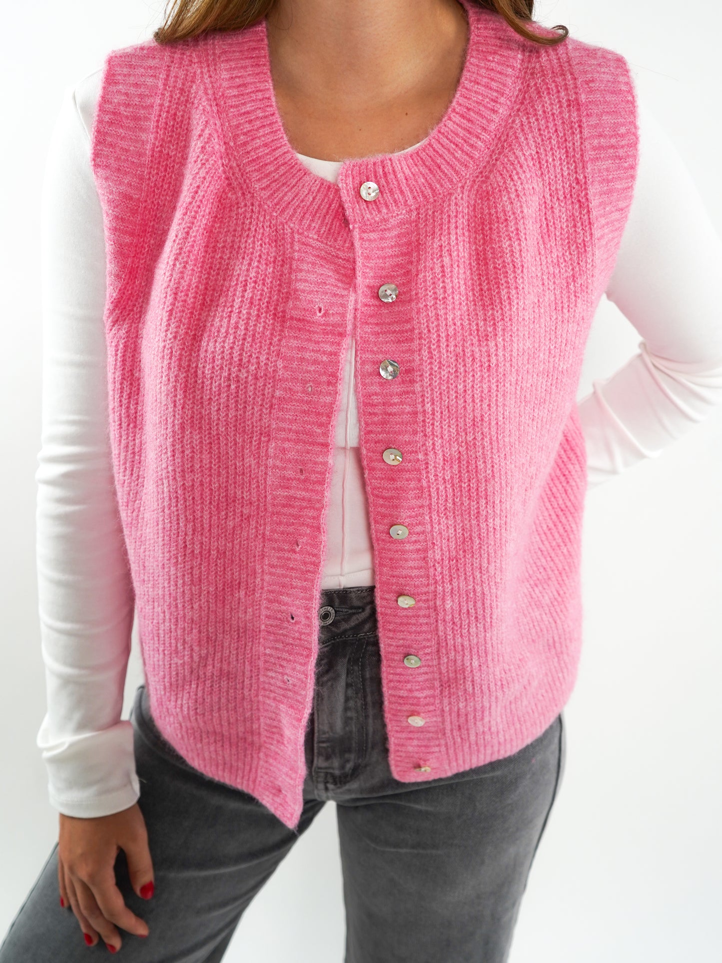 Marta Weste Knit - French Rose