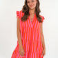 Musselin Hängerkleid Emma Stripes - Pink/Orange