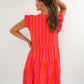 Musselin Hängerkleid Emma Stripes - Pink/Orange