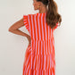 Musselin Hängerkleid Emma Stripes - Rosa/Orange