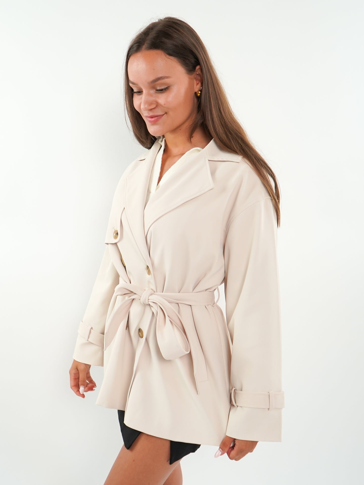 Trenchcoat Kurz - Cremebeige