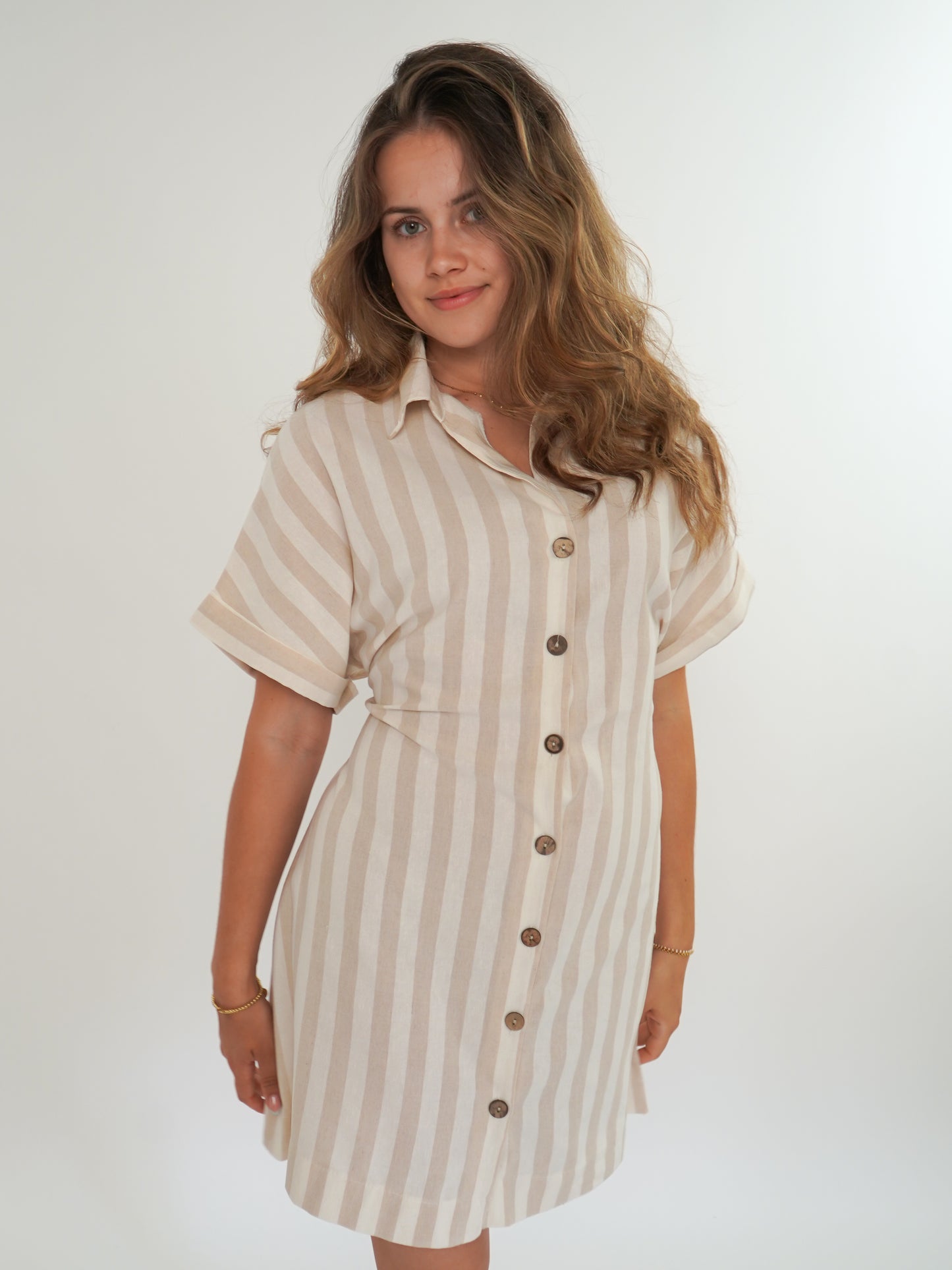 Minikleid Stripes Finja - Beige