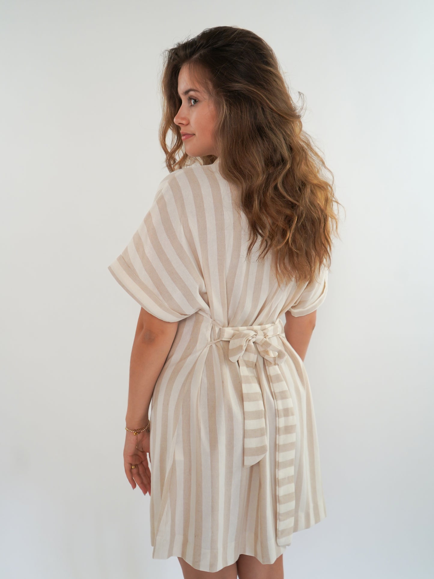 Minikleid Stripes Finja - Beige