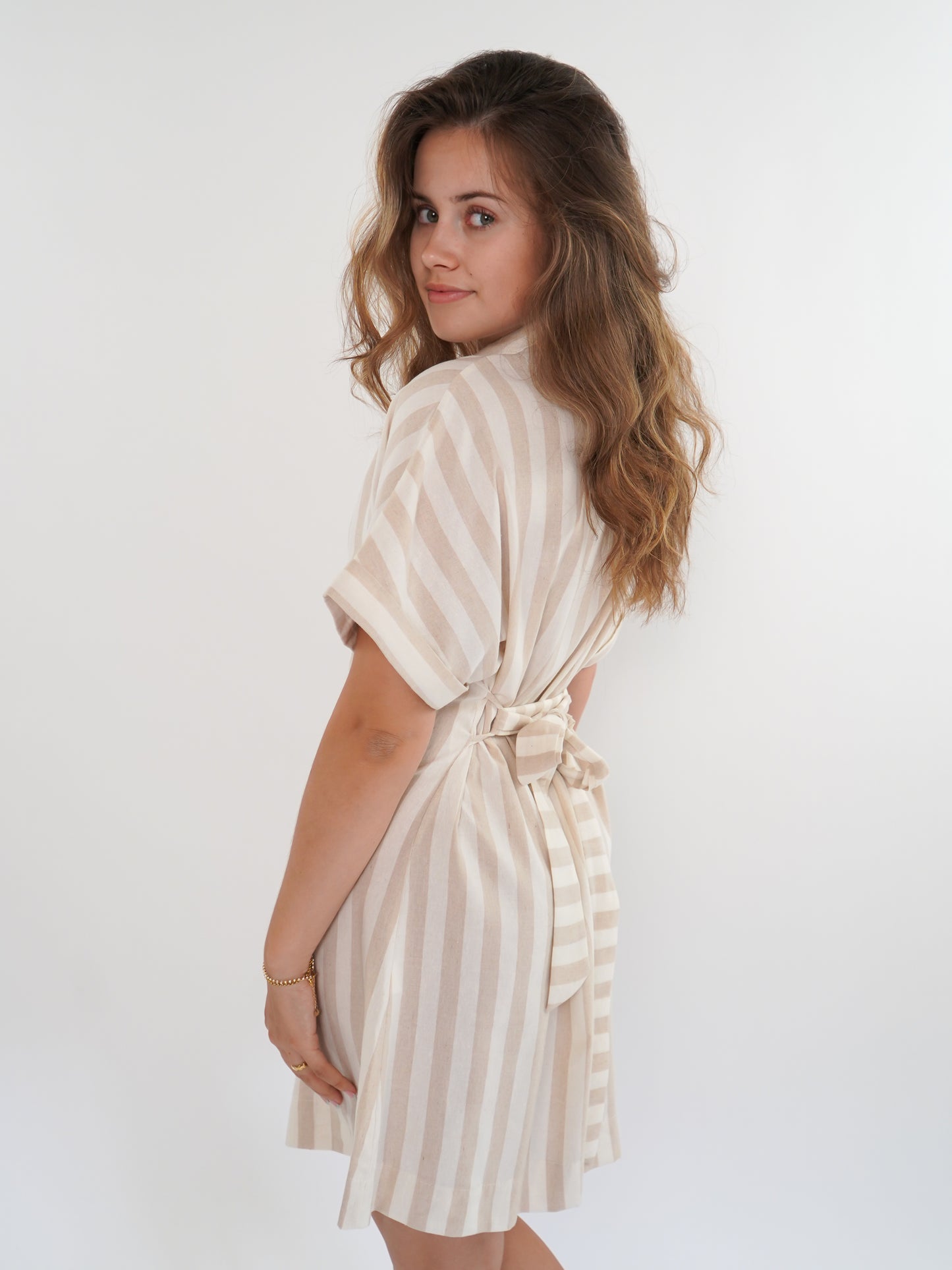 Minikleid Stripes Finja - Beige