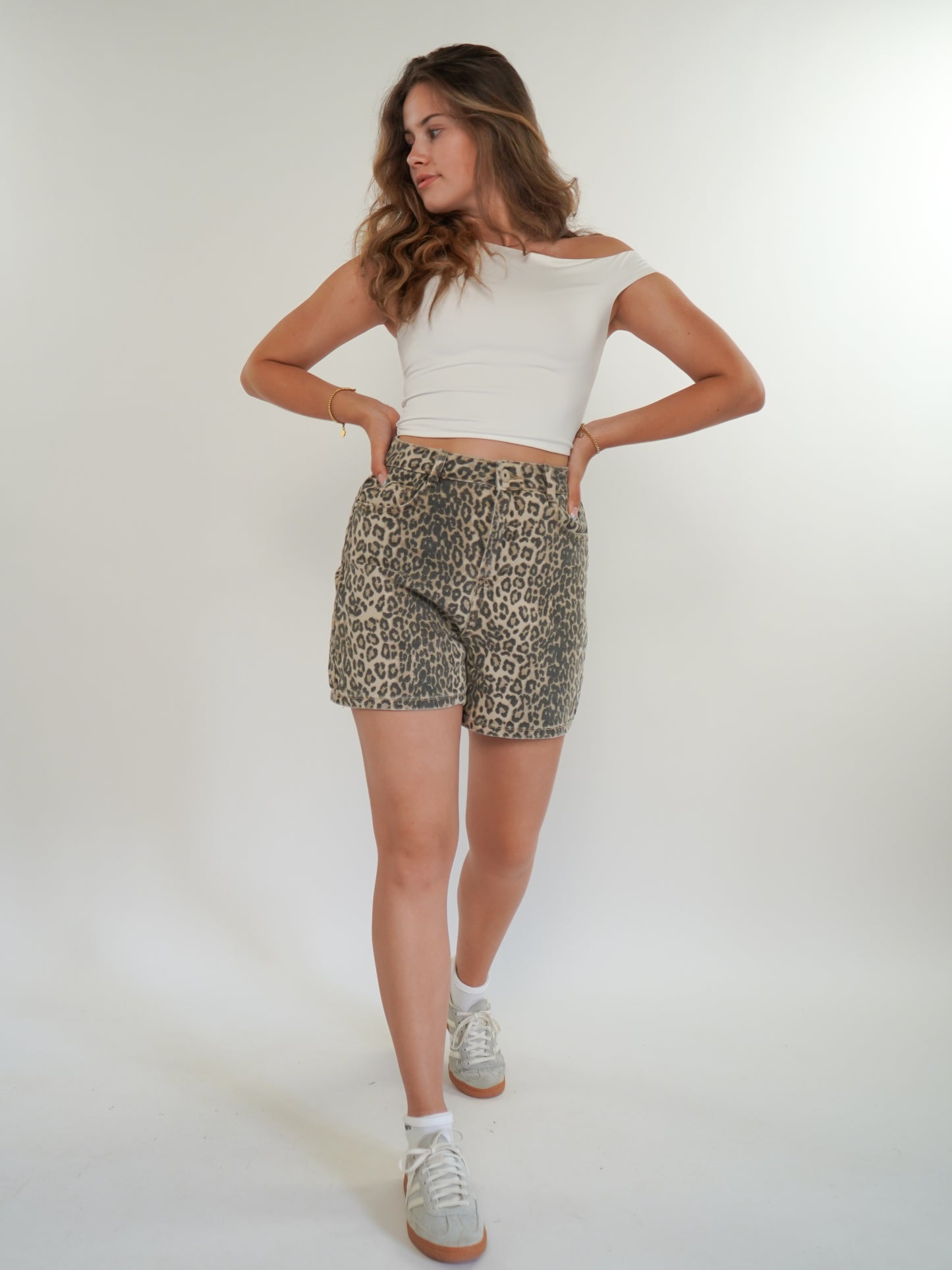 Denim Shorts - Leo Beige