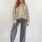 Knit Cardigan Leo Triple Bow - Khaki/Beige