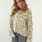 Knit Cardigan Leo Triple Bow - Khaki/Beige