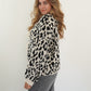 Knit Cardigan Leo Triple Bow - Beige/Schwarz