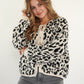 Knit Cardigan Leo Triple Bow - Beige/Schwarz