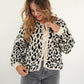 Knit Cardigan Leo Triple Bow - Beige/Schwarz