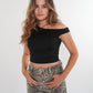 Classy Off-Shoulder Tanktop - Schwarz