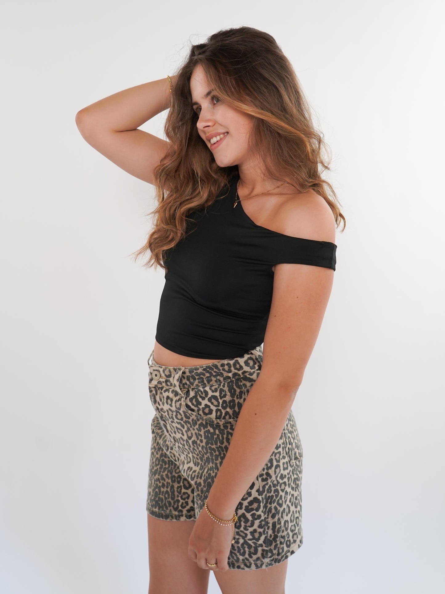 Classy Off-Shoulder Tanktop - Schwarz