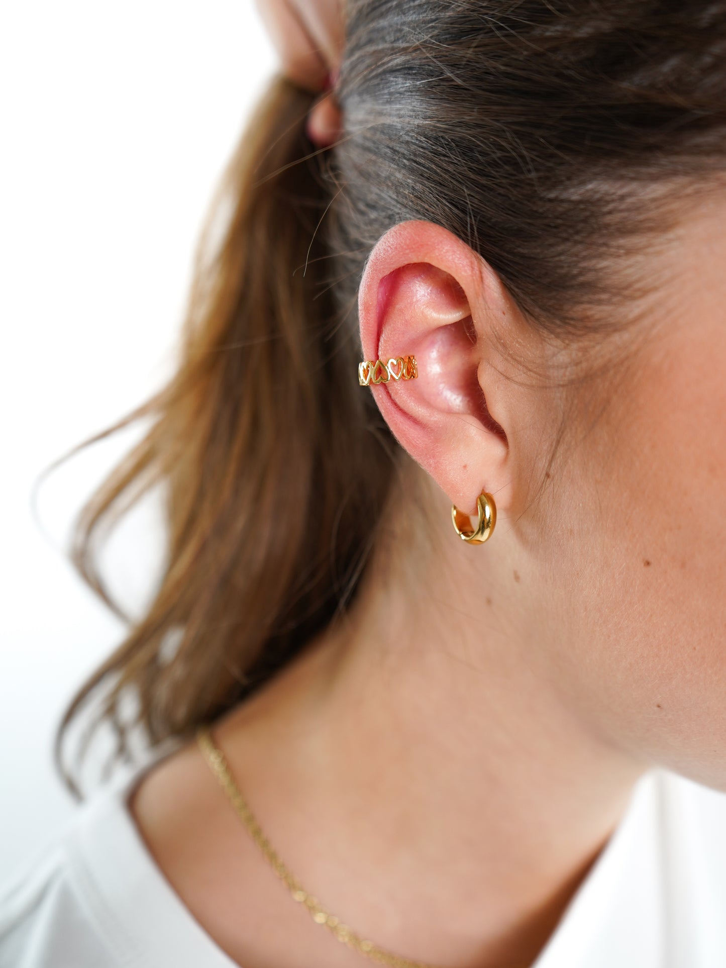 Heartfelt Ear Cuff - Gold Silber