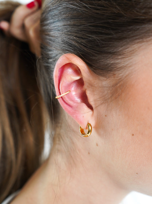 Shiny Line Ear Cuff - Gold Silber