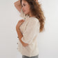 Strickjacke Kurzarm Ina - Creme