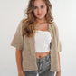 Strickjacke Kurzarm Ina - Beige