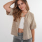 Strickjacke Kurzarm Ina - Beige