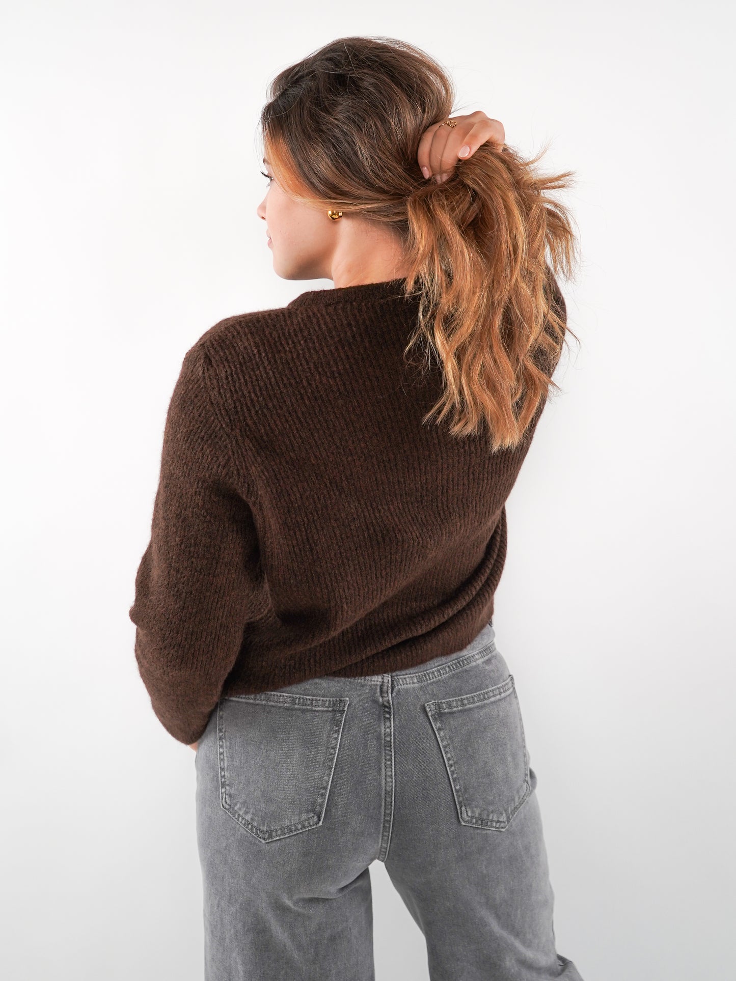 Strickjacke Langarm Ina - Chocolate