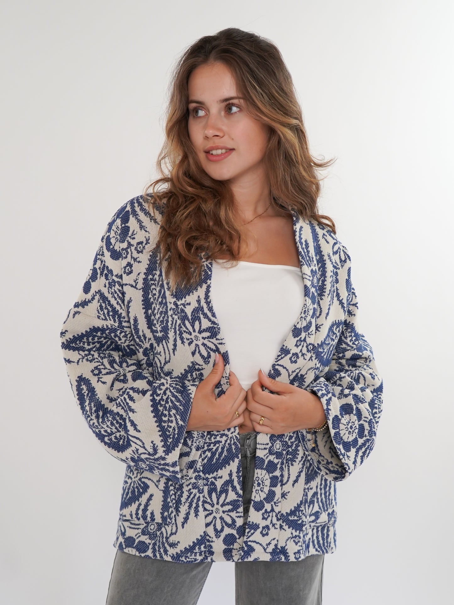 Kimono Sunsetter - beige blau