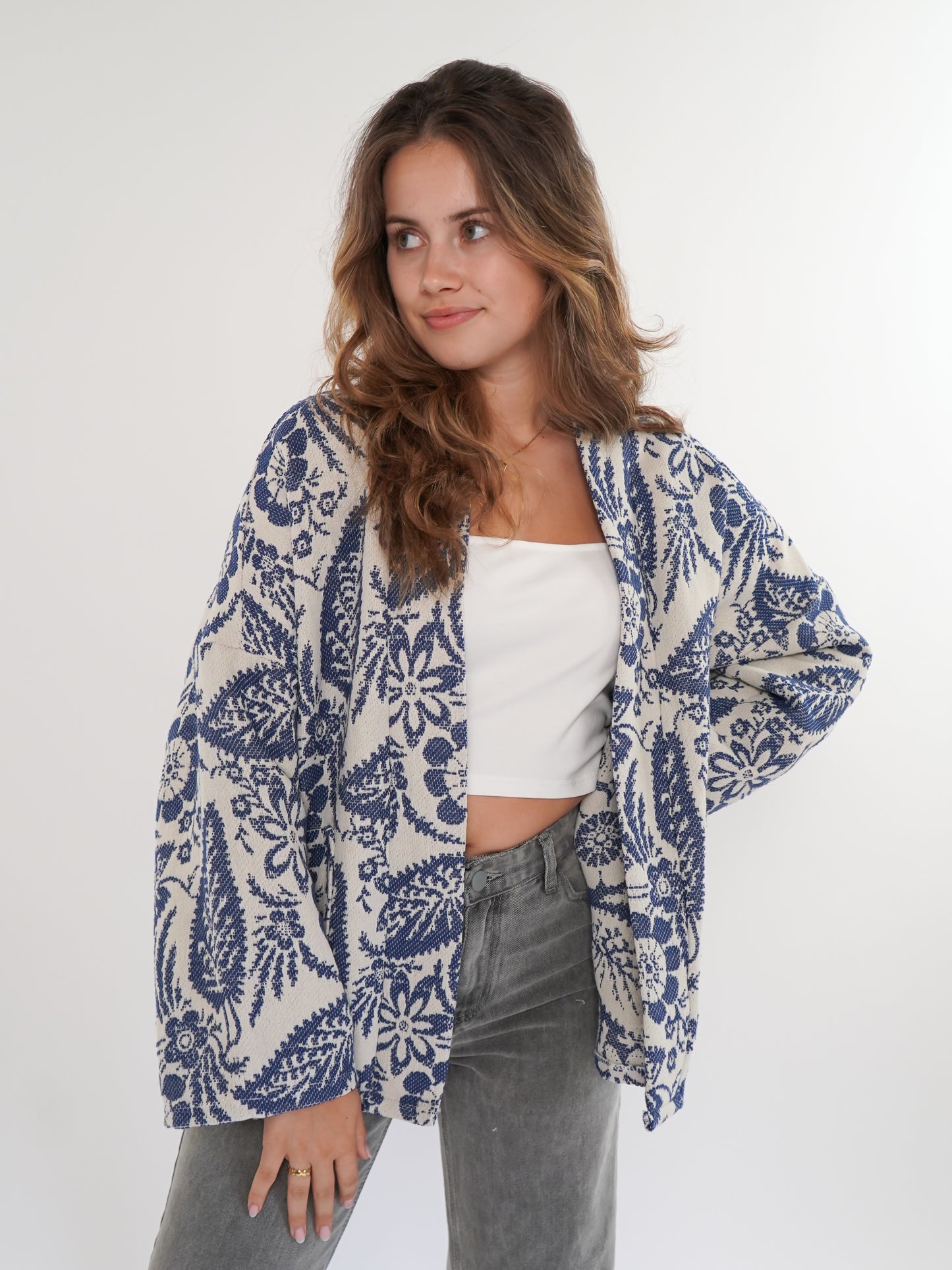 Kimono Sunsetter - beige blau