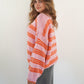 Strickpullover Amy Stripes - Rosa