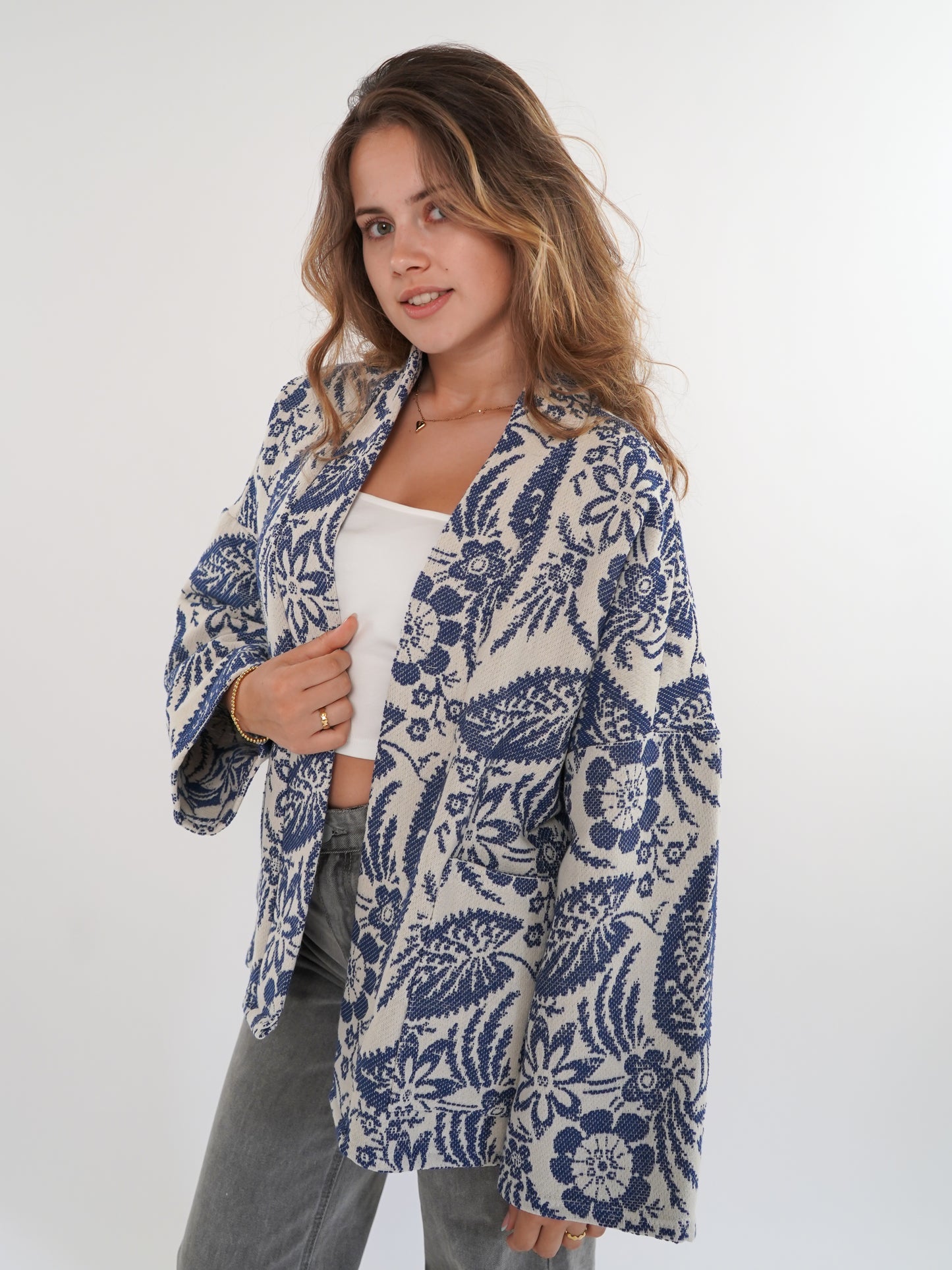 Kimono Sunsetter - beige blau