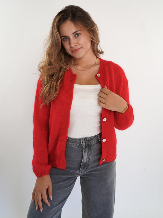 Strickjacke Emilia Langarm - Rot