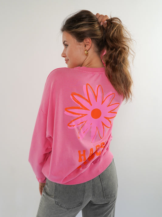 HAPPY VIBES Summer Sweatshirt - Pink