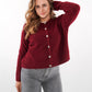 Strickjacke Langarm Ina - Dark Berry