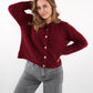 Strickjacke Langarm Ina - Dark Berry