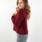 Strickjacke Langarm Ina - Dark Berry