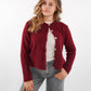 Strickjacke Langarm Ina - Dark Berry