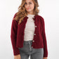 Strickjacke Langarm Ina - Dark Berry