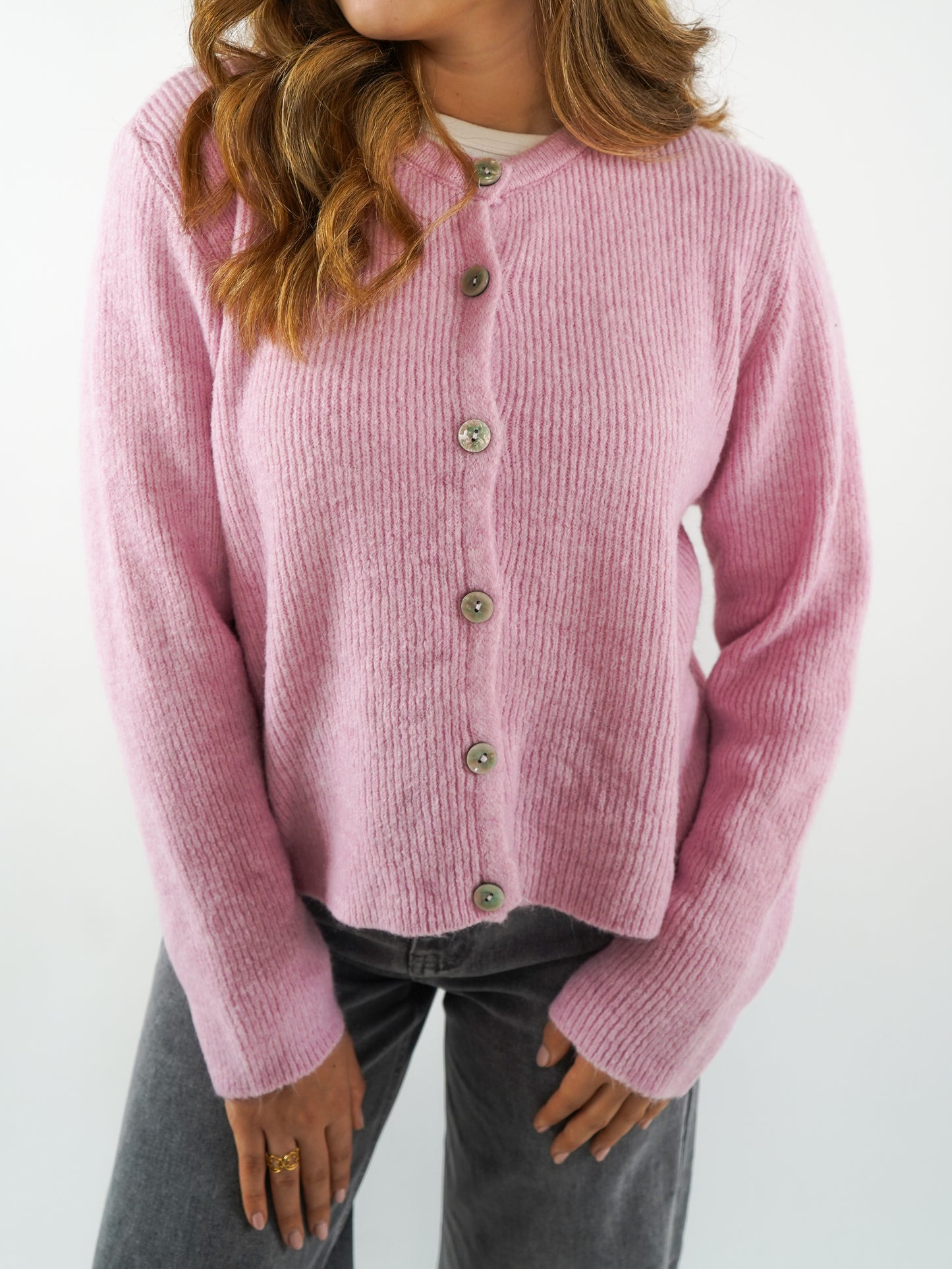 Strickjacke Langarm Ina - Rosa