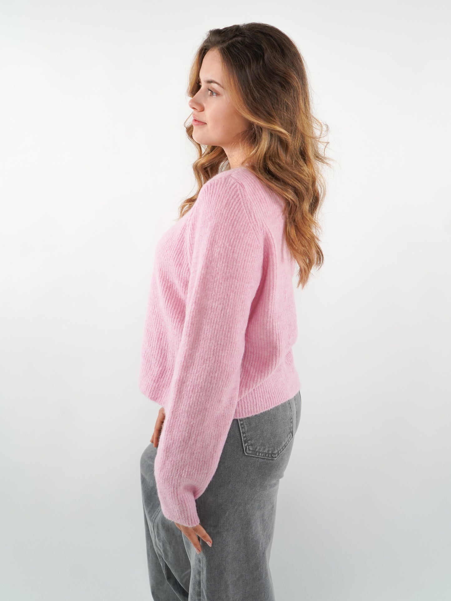 Strickjacke Langarm Ina - Rosa