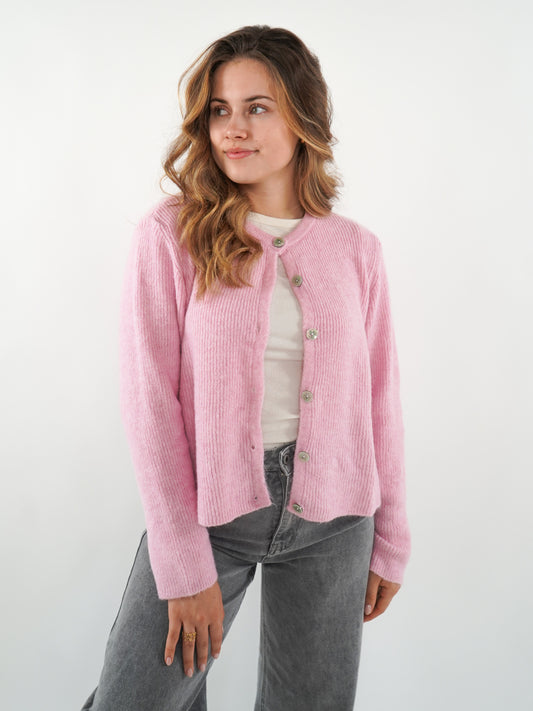 Strickjacke Langarm Ina - Rosa