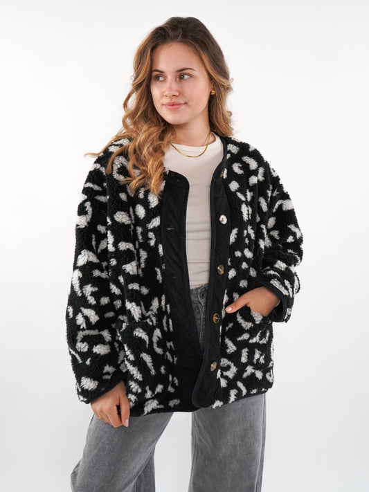 Teddyjacke mit Cord Charlotte - Leo Schwarz