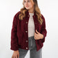 Classy Bouclé Bomberjacke - Dark Berry