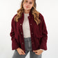 Classy Bouclé Bomberjacke - Dark Berry