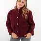 Classy Bouclé Bomberjacke - Dark Berry