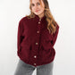 Classy Bouclé Bomberjacke - Dark Berry