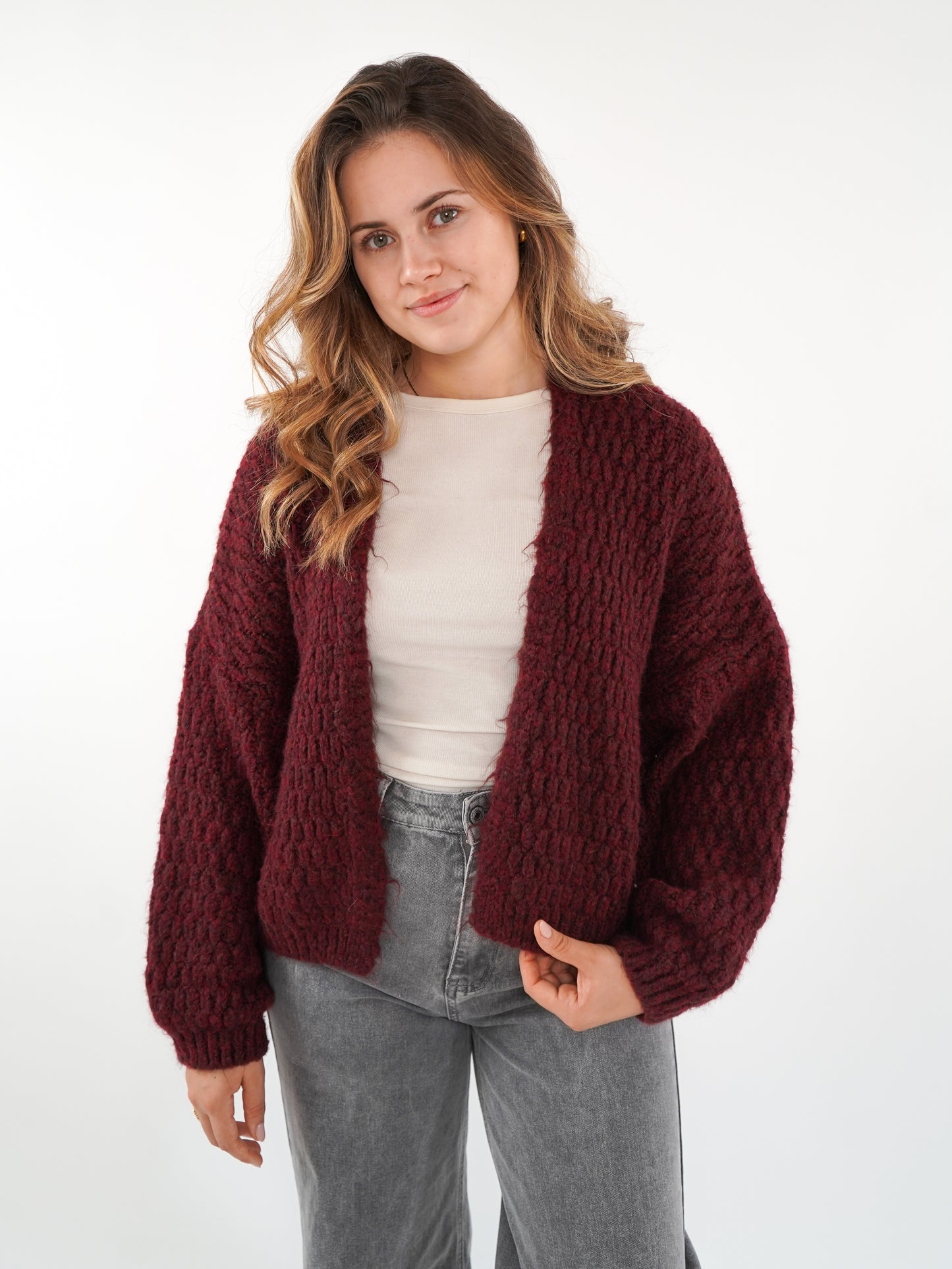 Strickjacke Vivien - Dark Berry