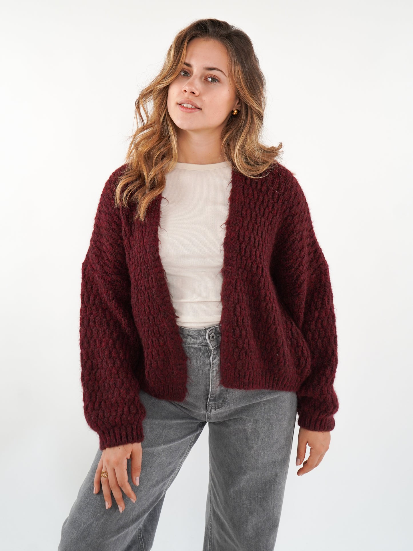 Strickjacke Vivien - Dark Berry