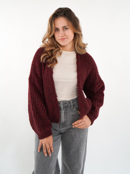 Strickjacke Vivien - Dark Berry