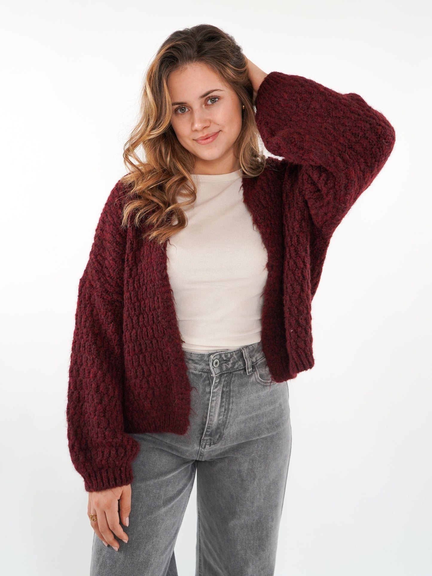 Strickjacke Vivien - Dark Berry