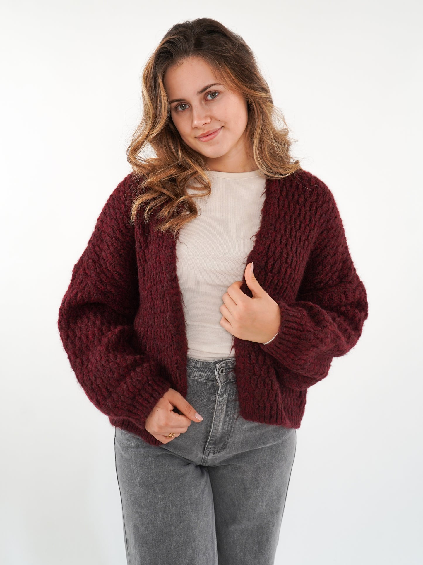 Strickjacke Vivien - Dark Berry